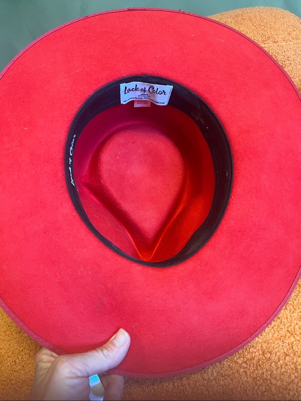Lack of Color Red Australian Wool Wide Brim hat size M 57 CM - Picture 4 of 7